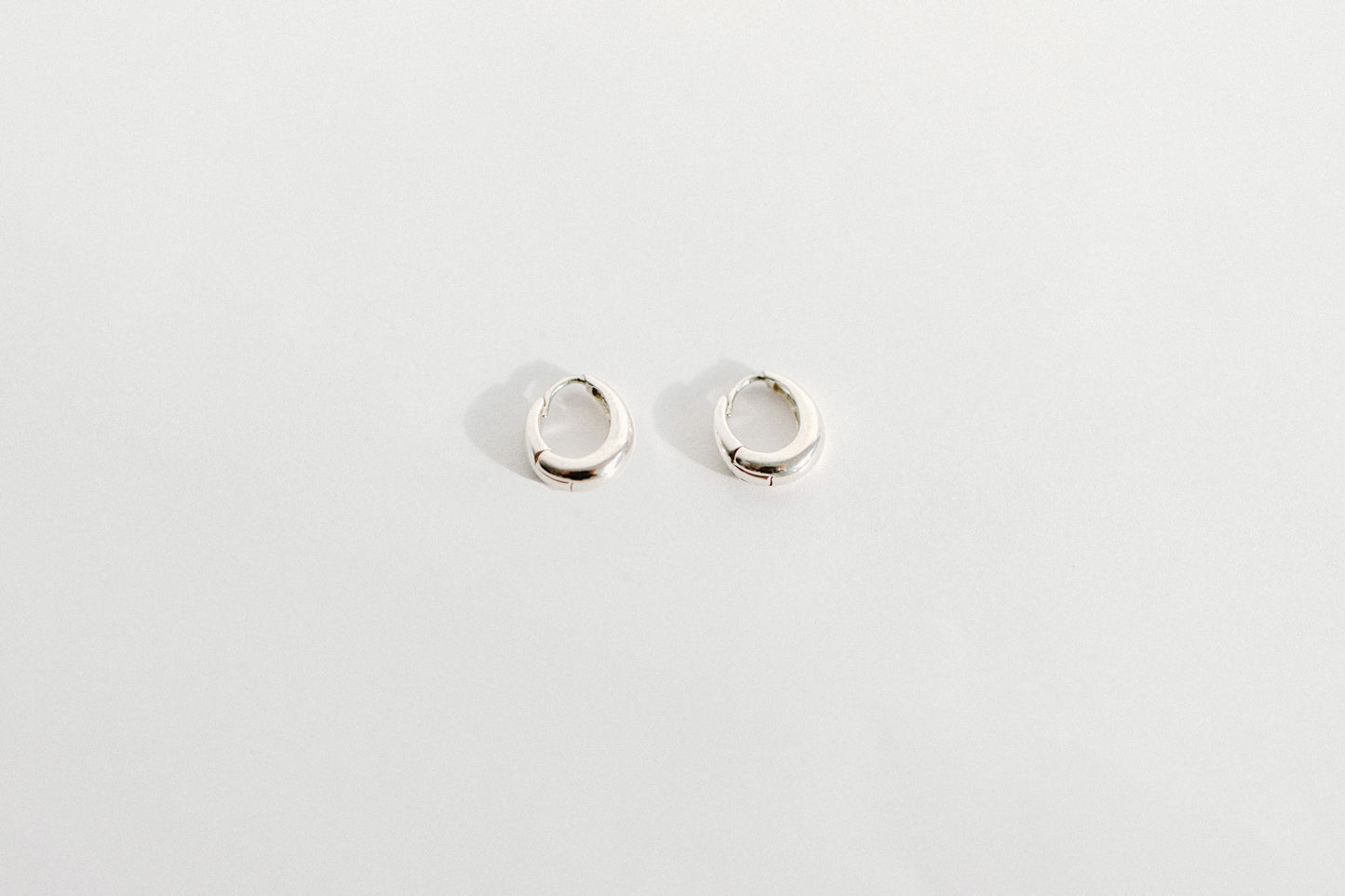 Sterling Teardrop Huggie Hoop Earrings